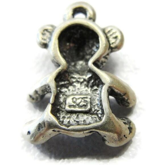 925 Lapis Bear Sterling Silver Pendant Charm Patina Vintage - Picture 3 of 8